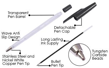 Wave Anti Slip Design Ballpoint Pens