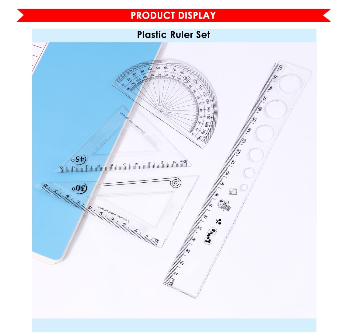 Useful measuring plastic scale ruler