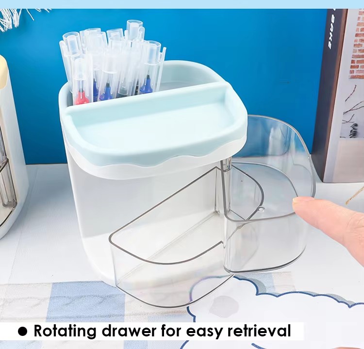 plastic storage box with drawer