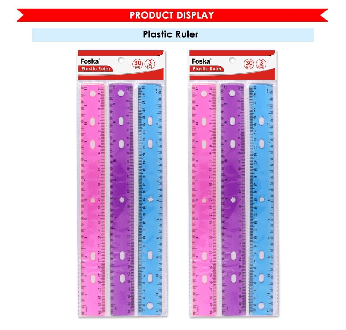 Useful measuring plastic scale ruler