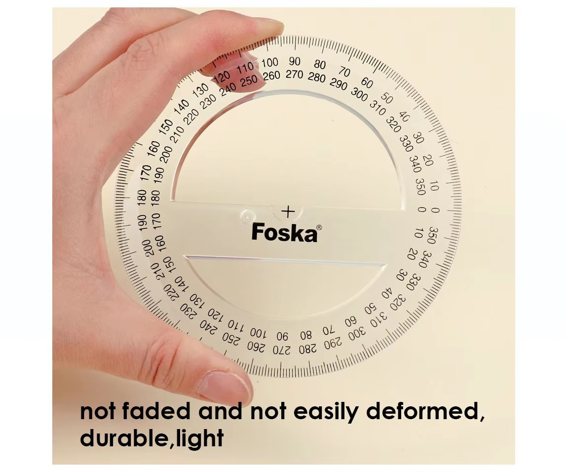 Plastic 360 Degree Protractor Ruler