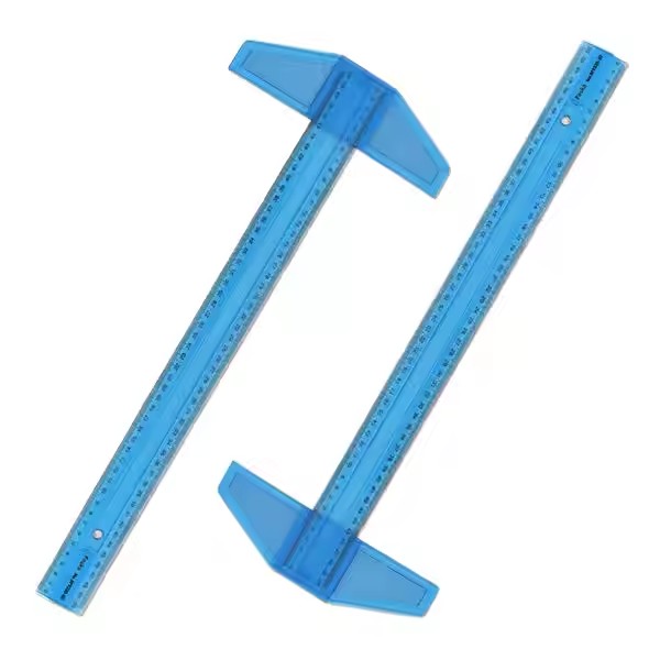 T-shape plastic ruler