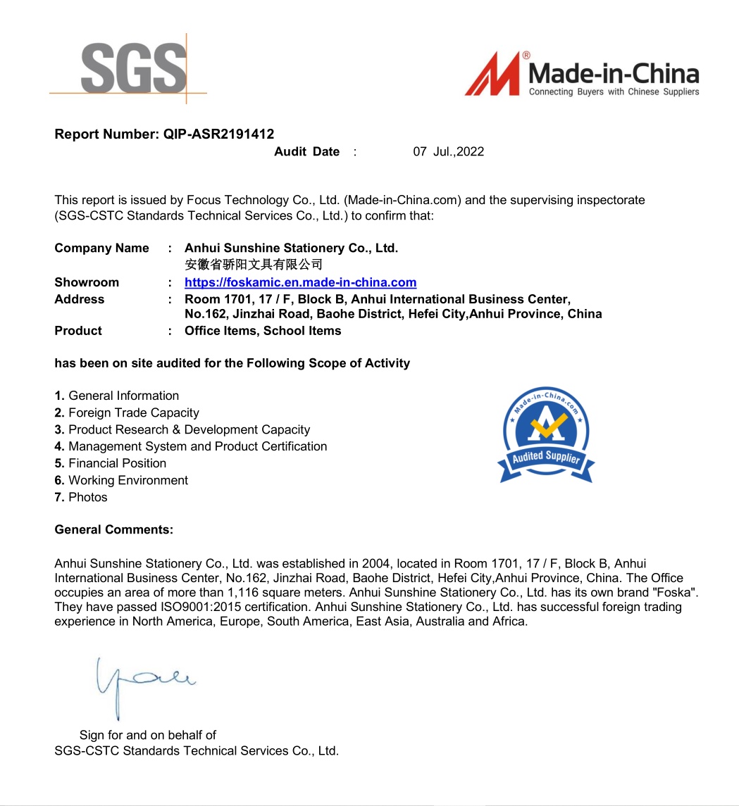 Foska-audited supplier in Made-in-China